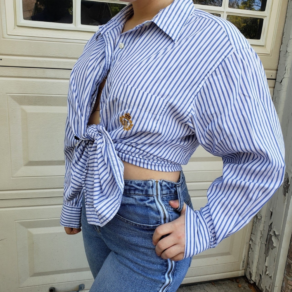 LAUREN BY RALPH LAUREN striped button up